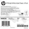 Papier Jet d'encre Extra Blanc HP - 610 mm x 45,72 m - 90g - A6DE5A - Pack de 4 bobines